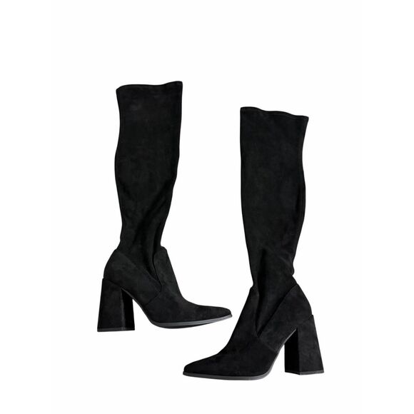 Steve Madden Tanzee Black Over The Knee Boots Size 9.5 Fabric Upper NEW - Picture 2 of 8